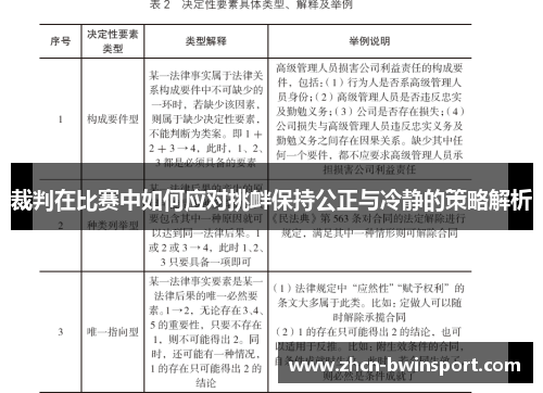 裁判在比赛中如何应对挑衅保持公正与冷静的策略解析